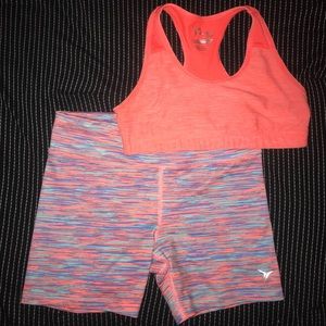 Workout bra and shorts
